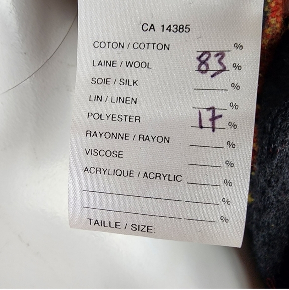 Vintage Wool Handmade Cardigan tlb design Floral Black Orange Size Medium - Picture 13 of 14